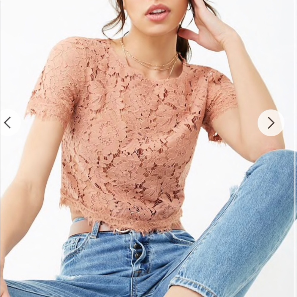 Mauve Lace Crop Top - Never Worn